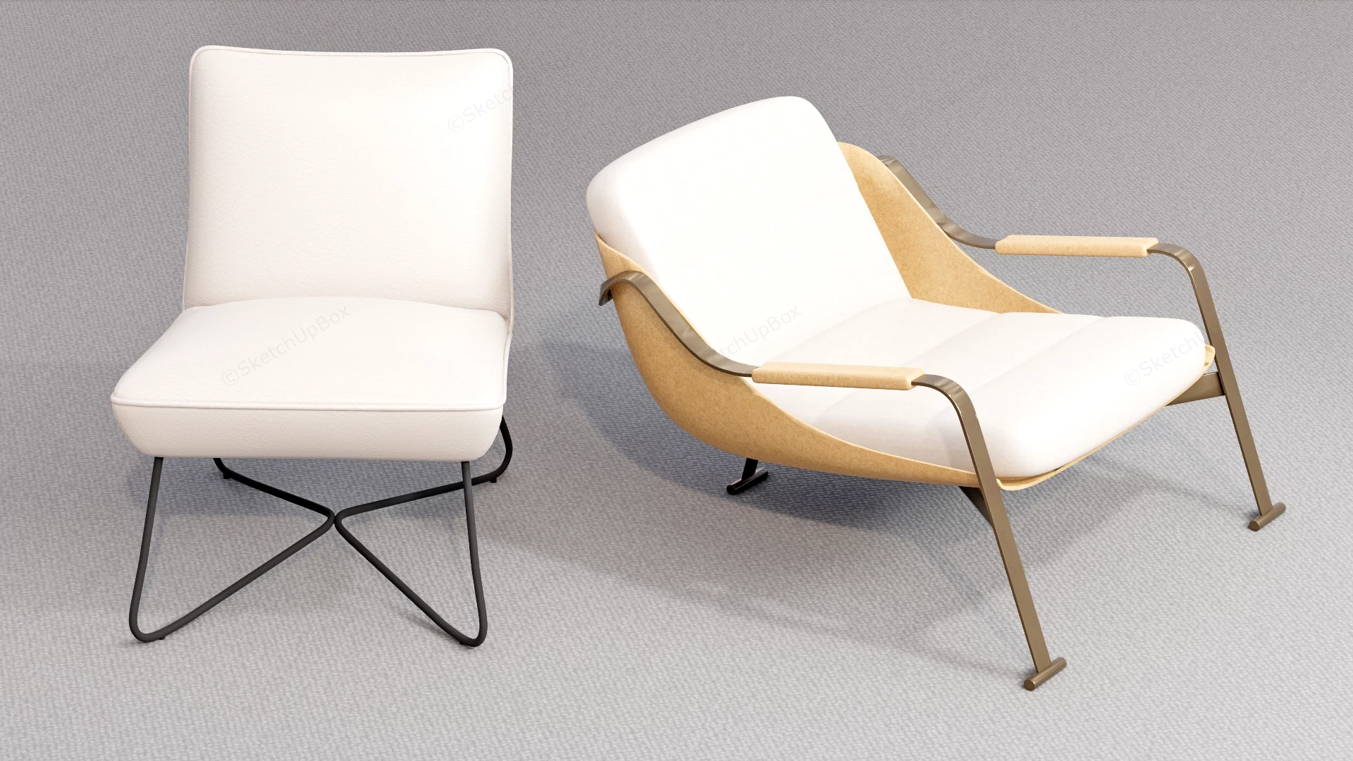 Modern Lounge Chairs sketchup model preview - SketchupBox