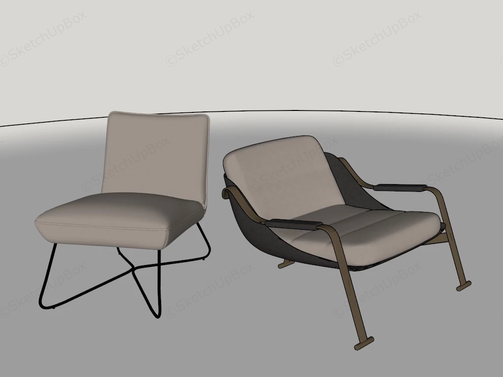 Modern Lounge Chairs sketchup model preview - SketchupBox