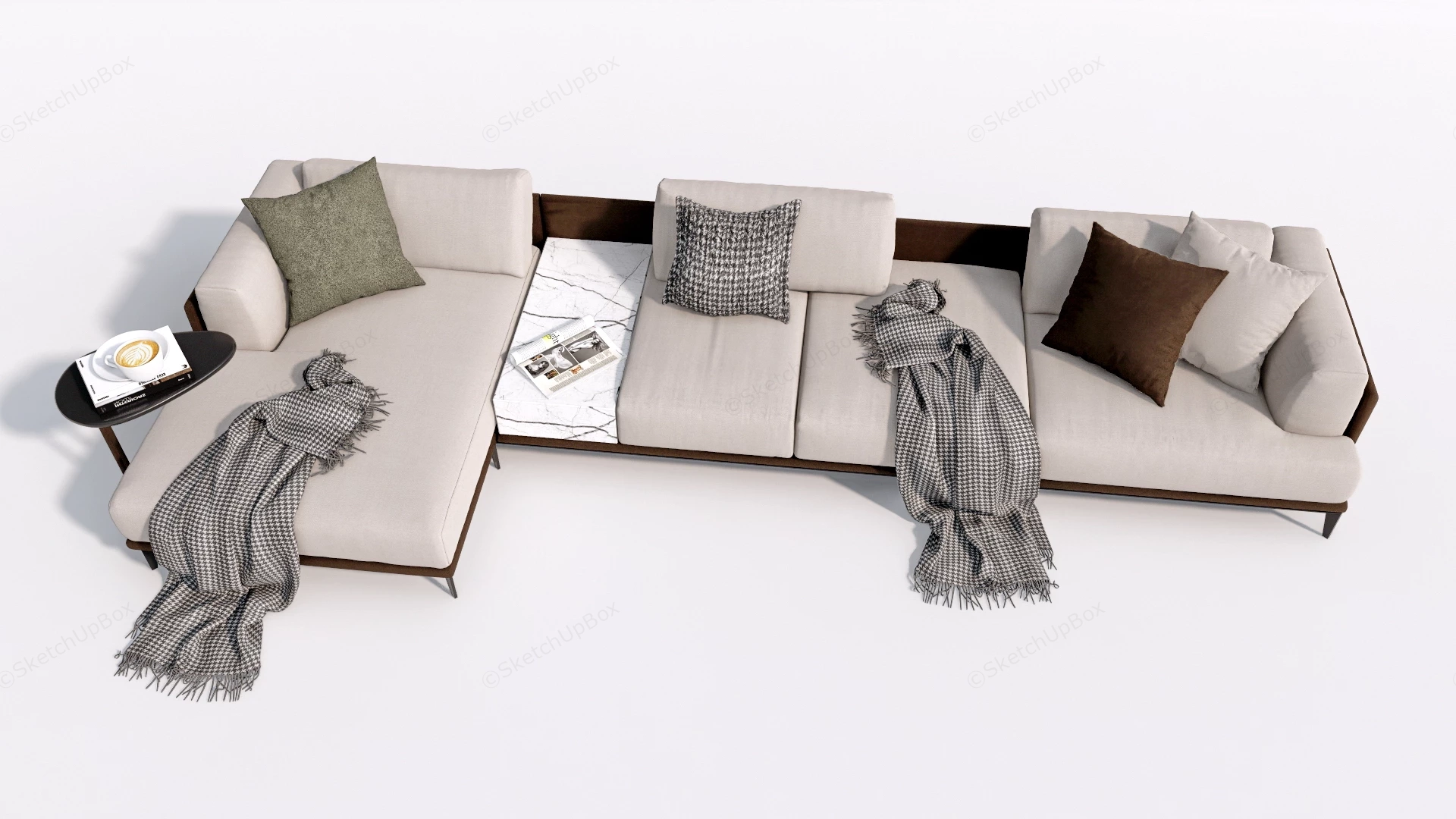 Contemporary Sofa Sectional With Chaise sketchup model preview - SketchupBox