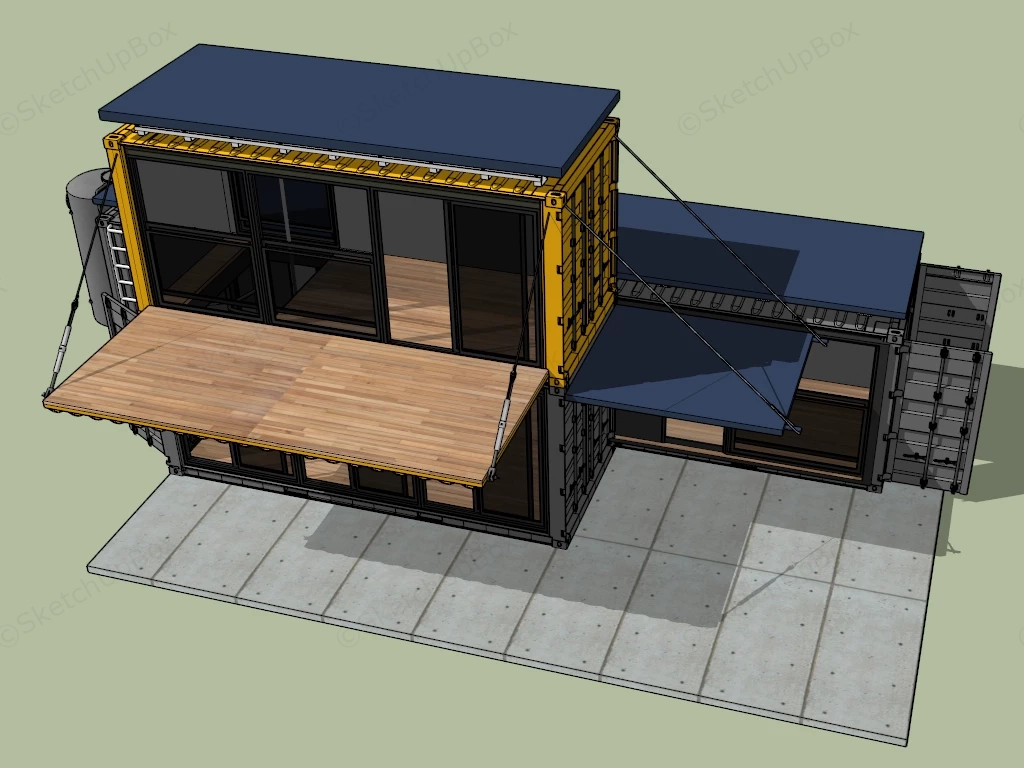 Freight Container Home sketchup model preview - SketchupBox