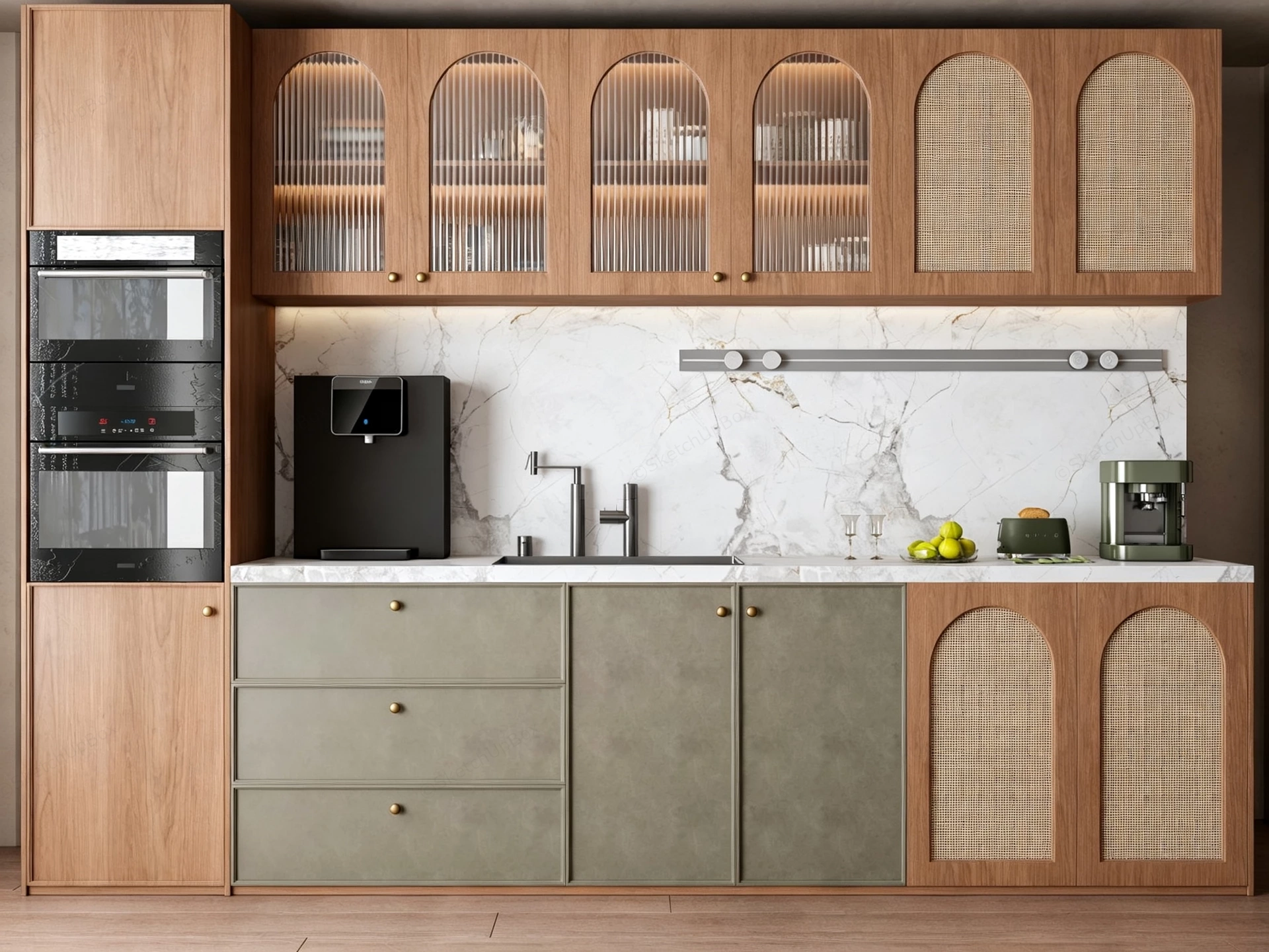 Full Wall Kitchen Cabinet Design sketchup model preview - SketchupBox