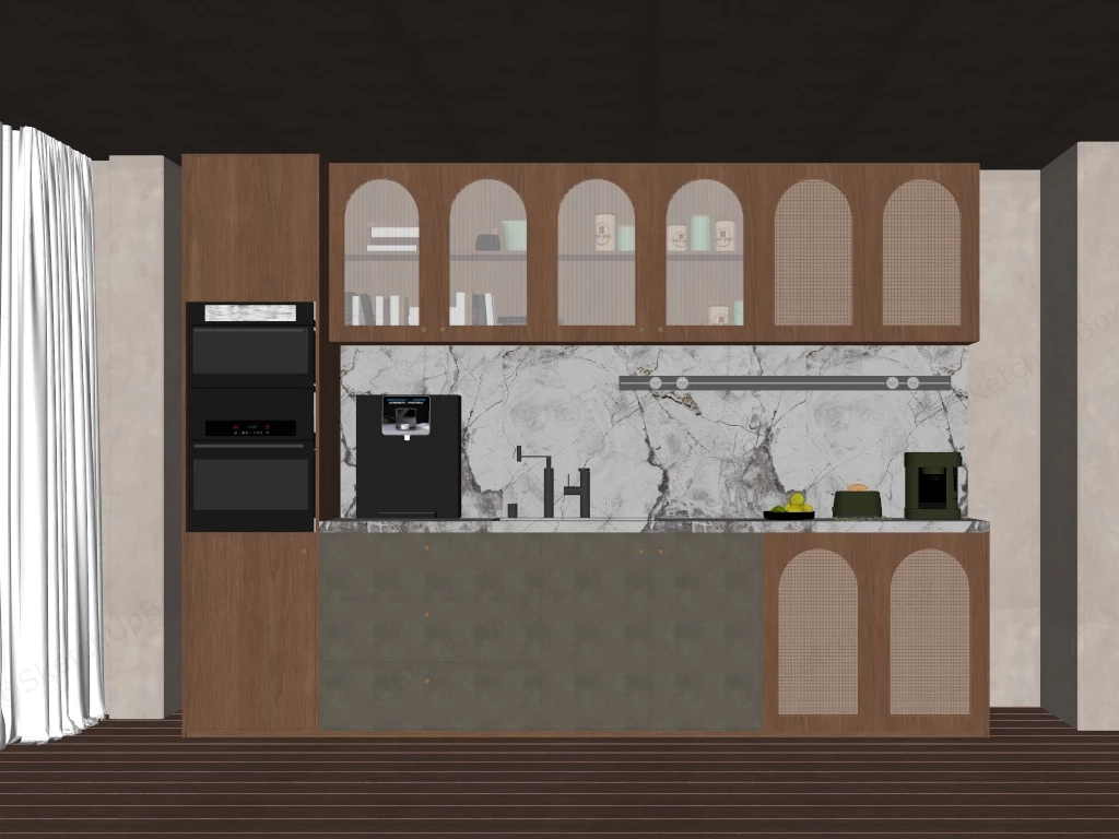 Full Wall Kitchen Cabinet Design sketchup model preview - SketchupBox