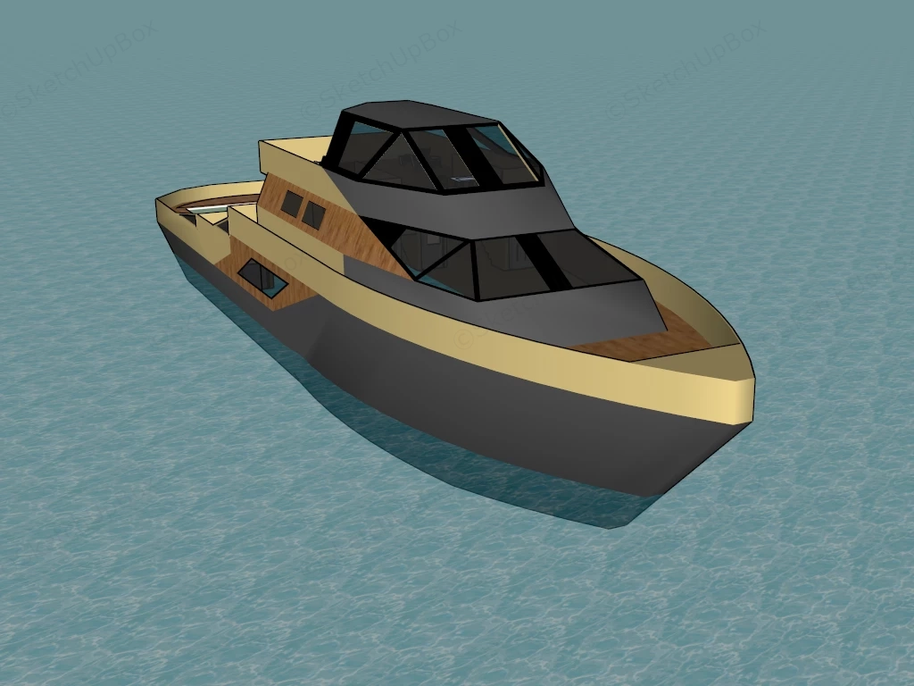 Motor Yacht sketchup model preview - SketchupBox