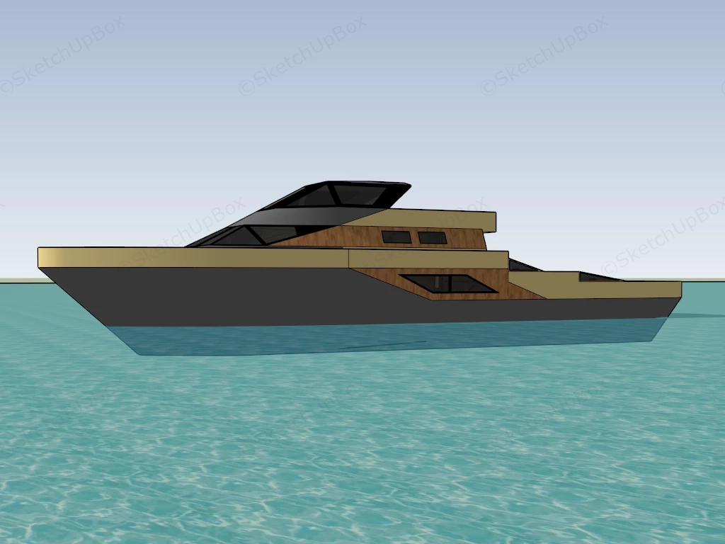 Motor Yacht sketchup model preview - SketchupBox