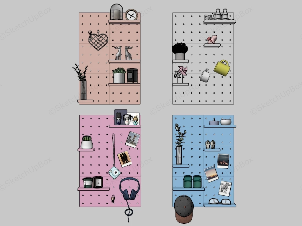 Pegboard Wall Panels sketchup model preview - SketchupBox