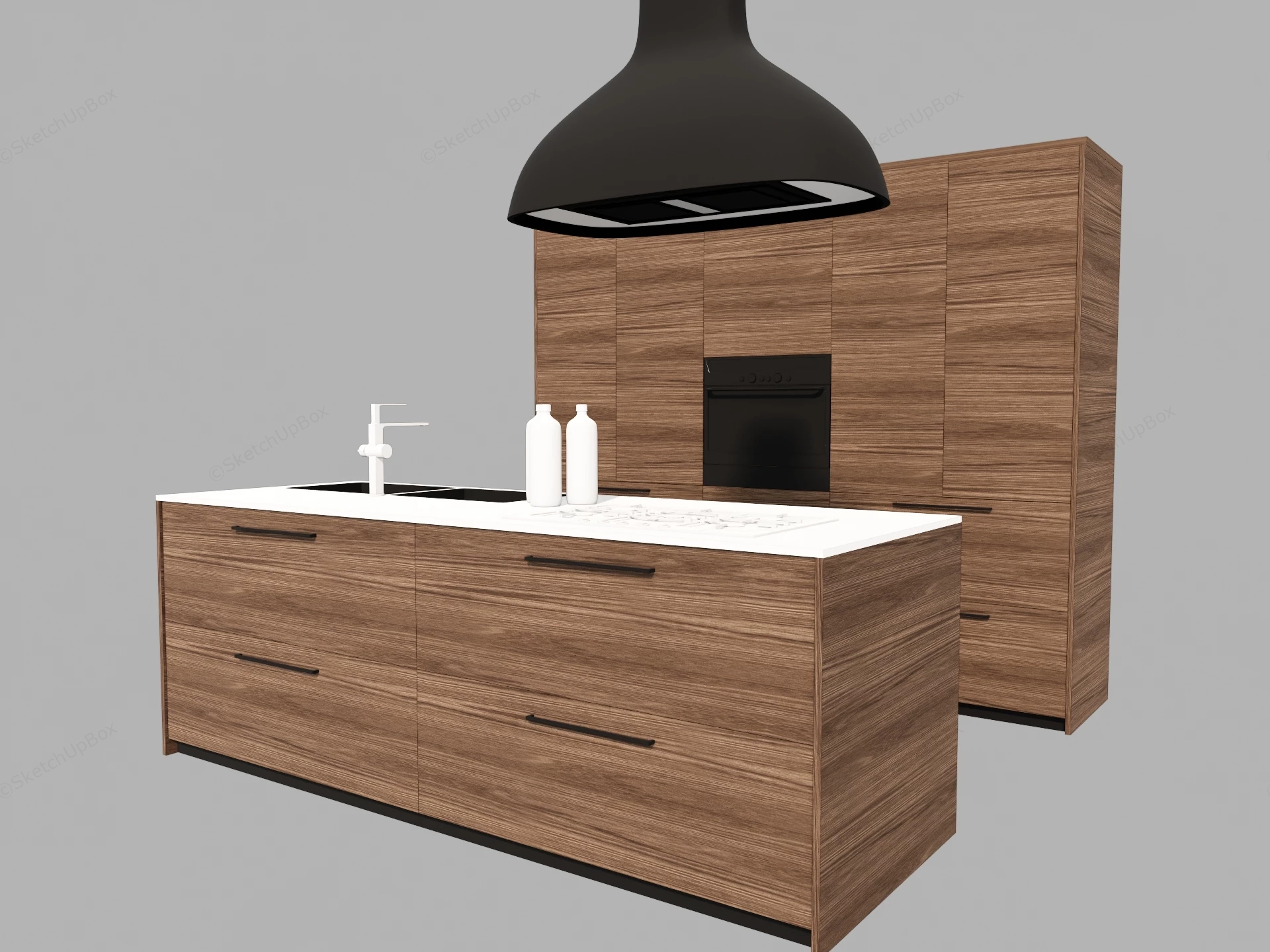 Kitchen Cabinet With Island sketchup model preview - SketchupBox