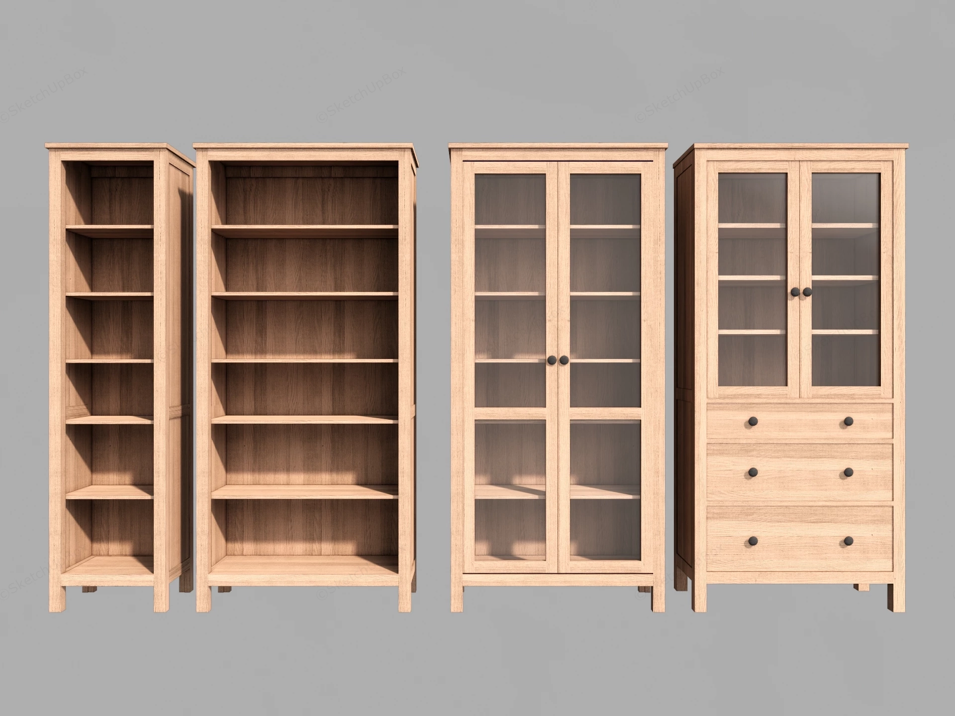 Collection Of Tall Bookcases sketchup model preview - SketchupBox