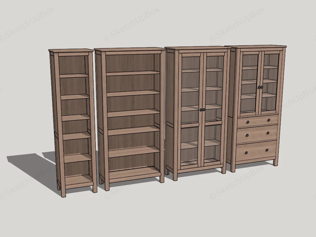 Collection Of Tall Bookcases sketchup model preview - SketchupBox