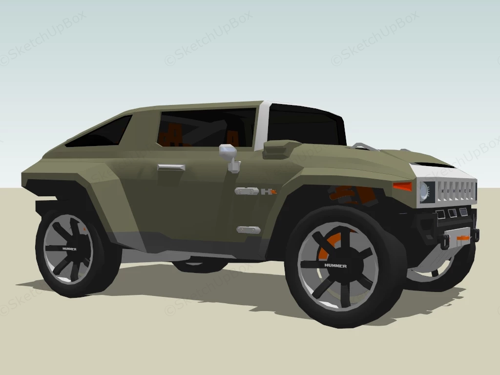 Hummer HX Vehicle sketchup model preview - SketchupBox
