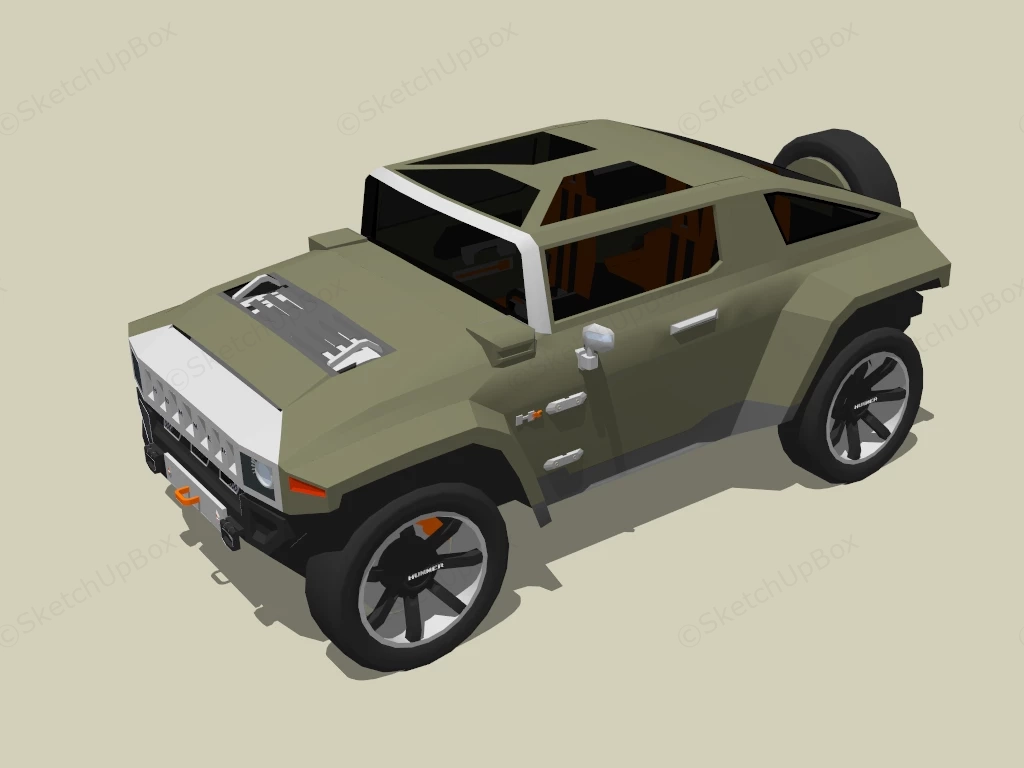 Hummer HX Vehicle sketchup model preview - SketchupBox