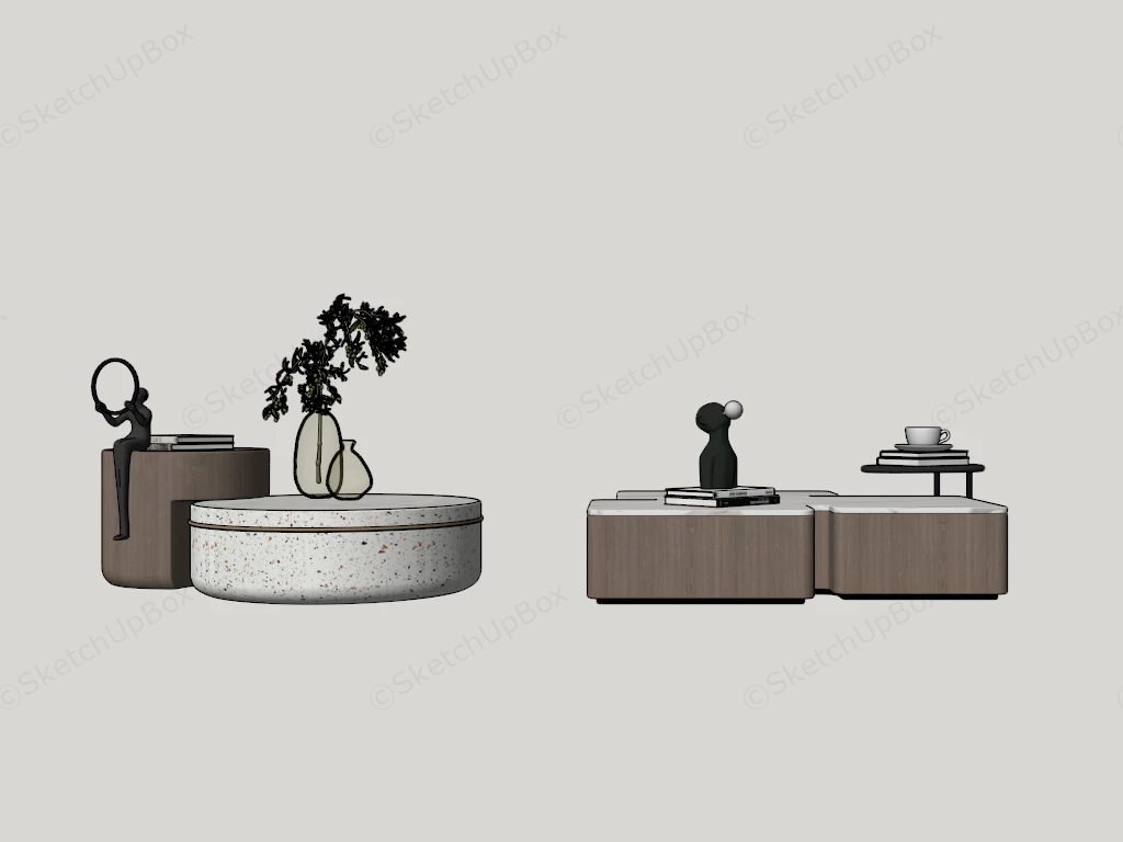 Art Deco Coffee Tables sketchup model preview - SketchupBox