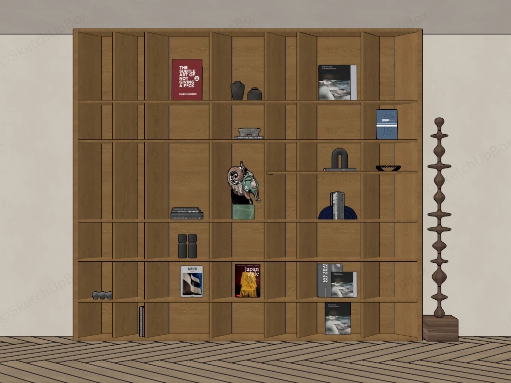 Full Wall Bookcase sketchup model preview - SketchupBox