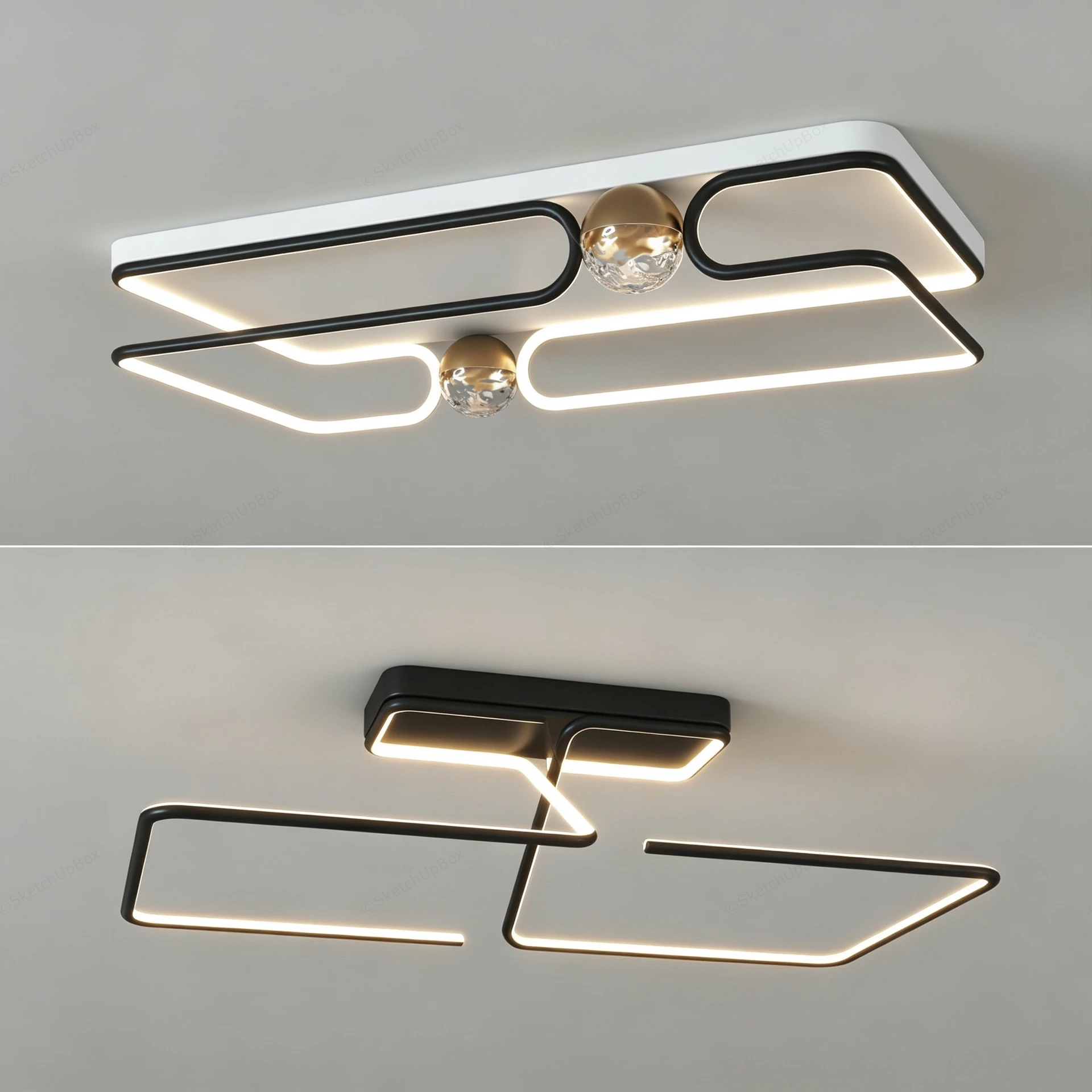 Modern Flush Mount Lights sketchup model preview - SketchupBox