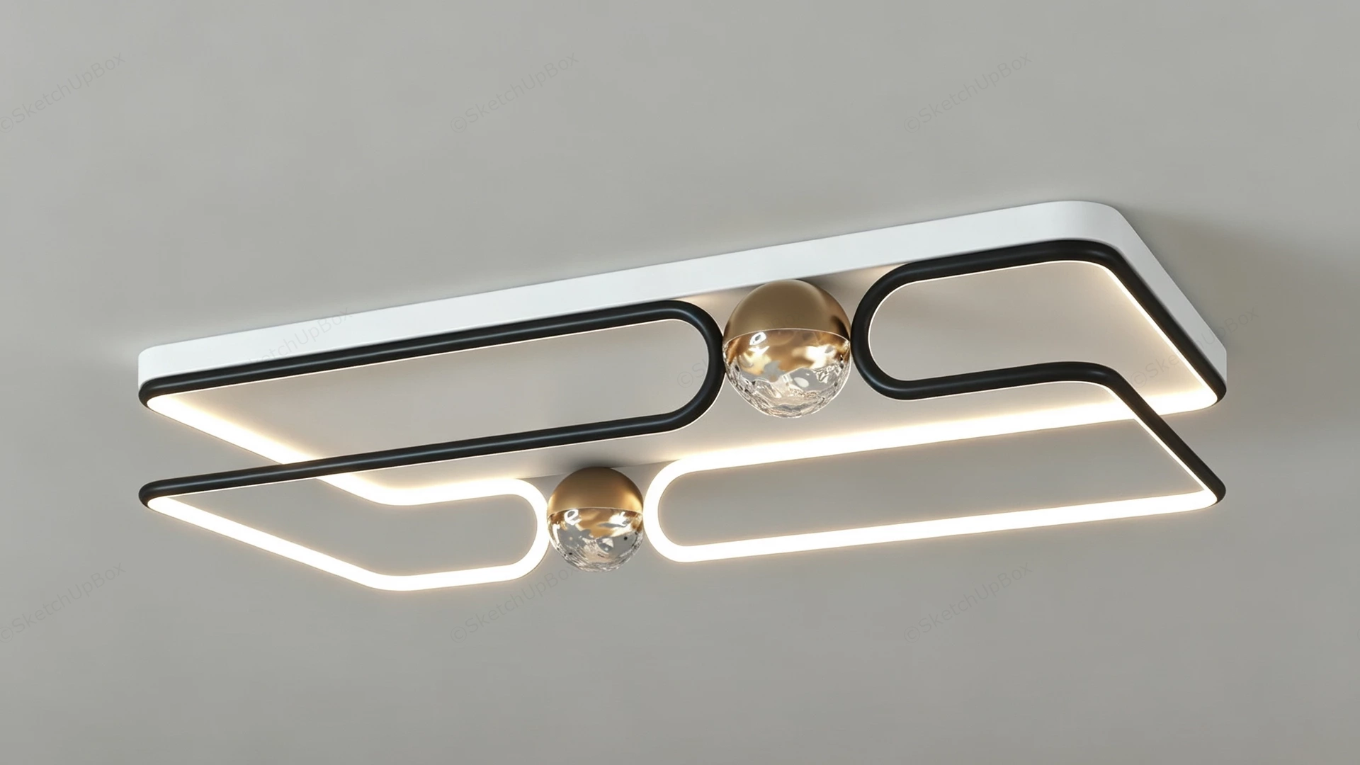 Modern Flush Mount Lights sketchup model preview - SketchupBox