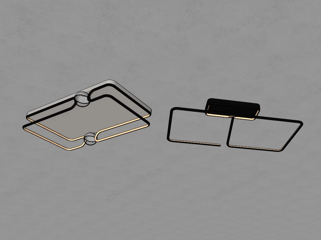 Modern Flush Mount Lights sketchup model preview - SketchupBox