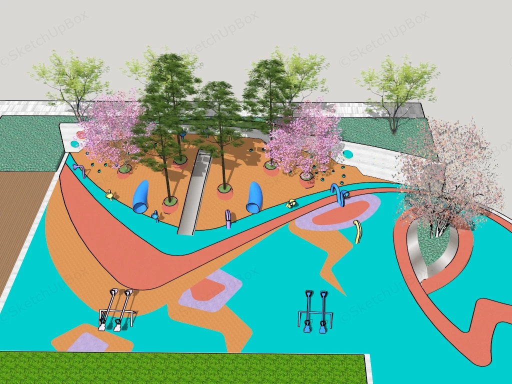 Daycare Playground sketchup model preview - SketchupBox