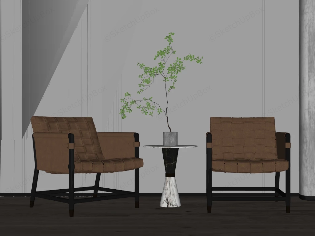 Accent Chairs Living Room Furniture sketchup model preview - SketchupBox