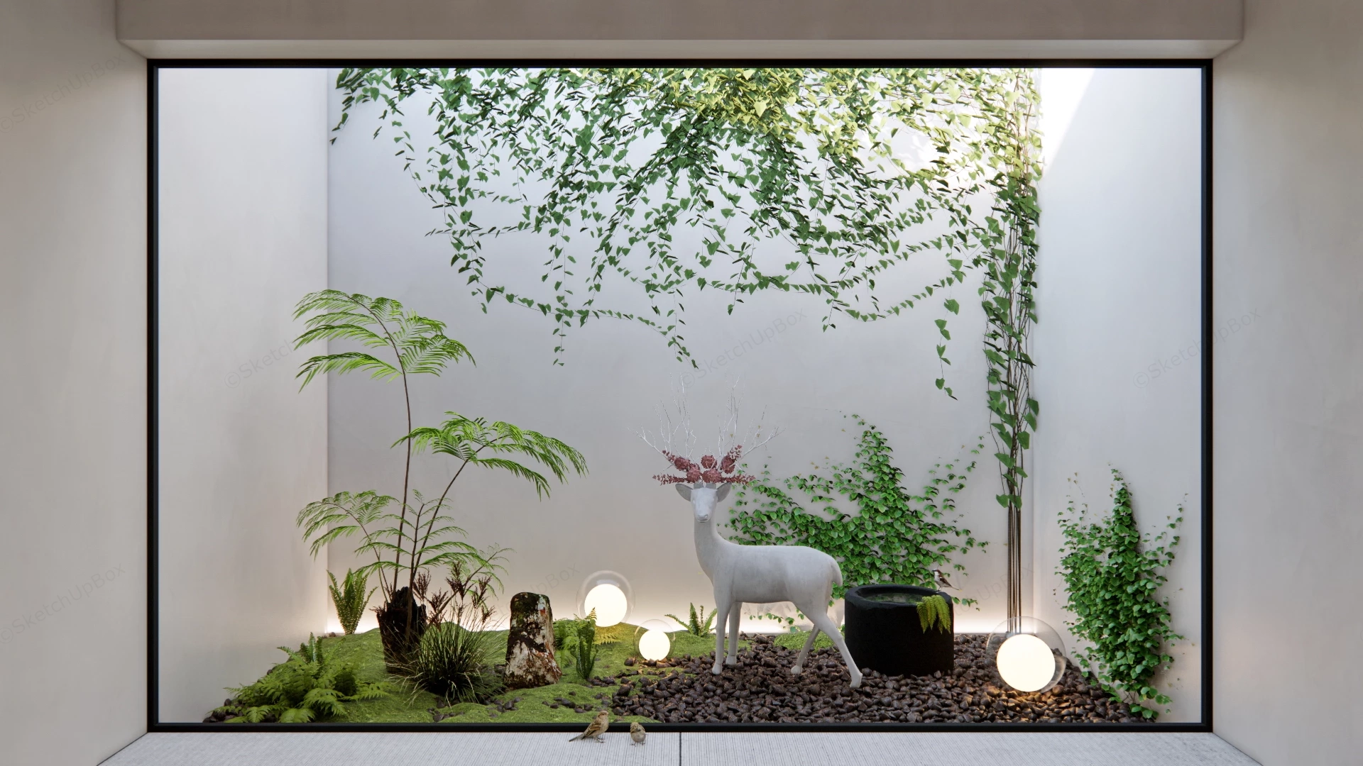 Modern Indoor Garden sketchup model preview - SketchupBox