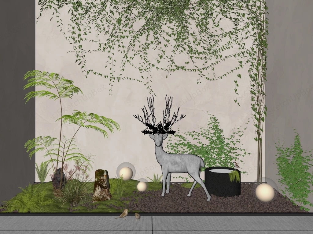 Modern Indoor Garden sketchup model preview - SketchupBox