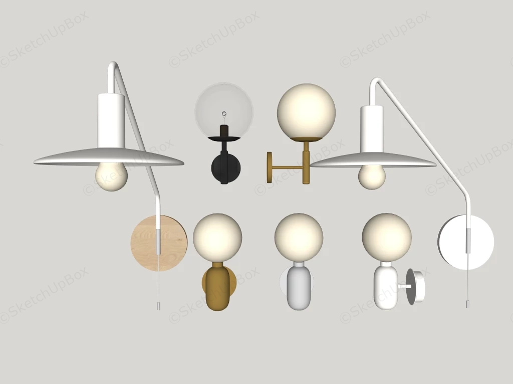 Elegant Modern Metal Sconces sketchup model preview - SketchupBox