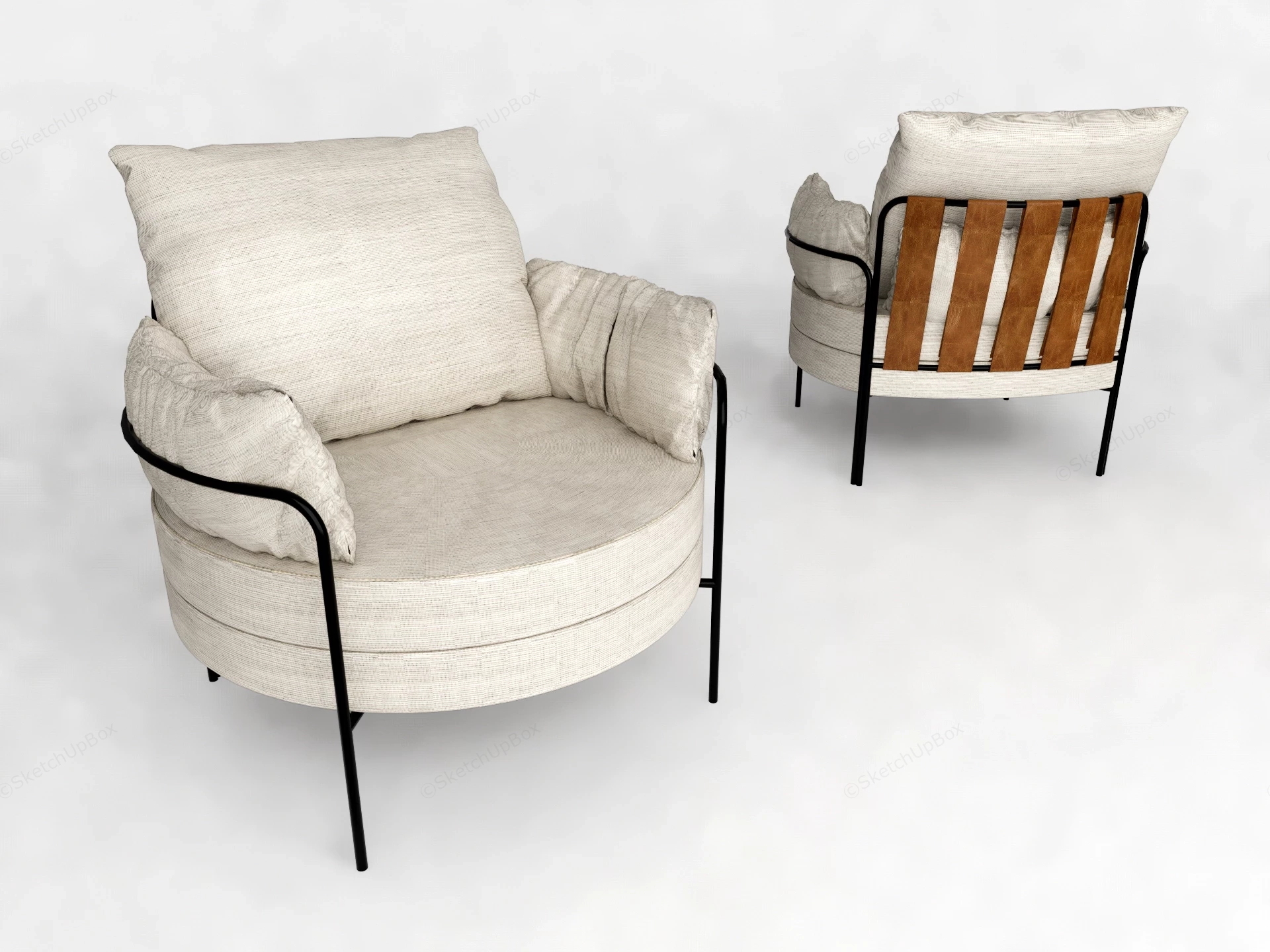 Fabric Accent Chair sketchup model preview - SketchupBox