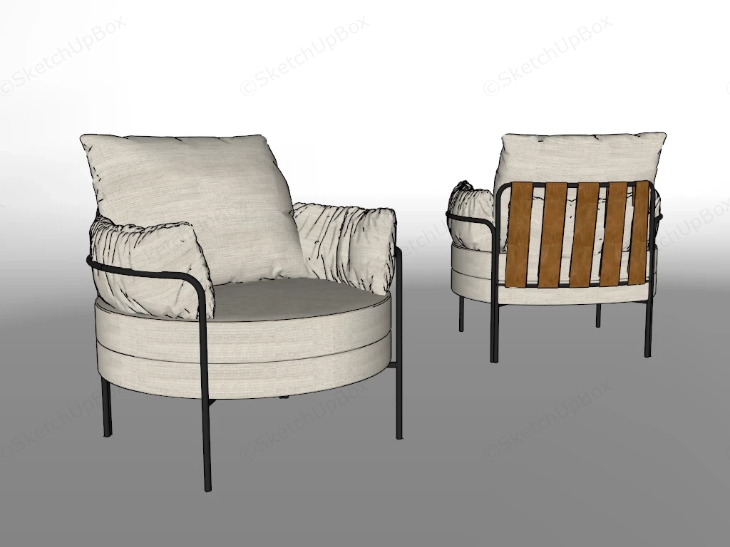 Fabric Accent Chair sketchup model preview - SketchupBox