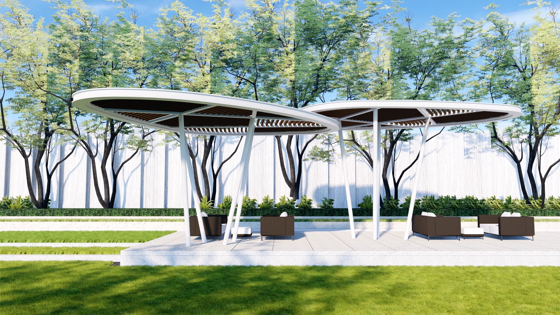 Outdoor Living Pergola sketchup model preview - SketchupBox