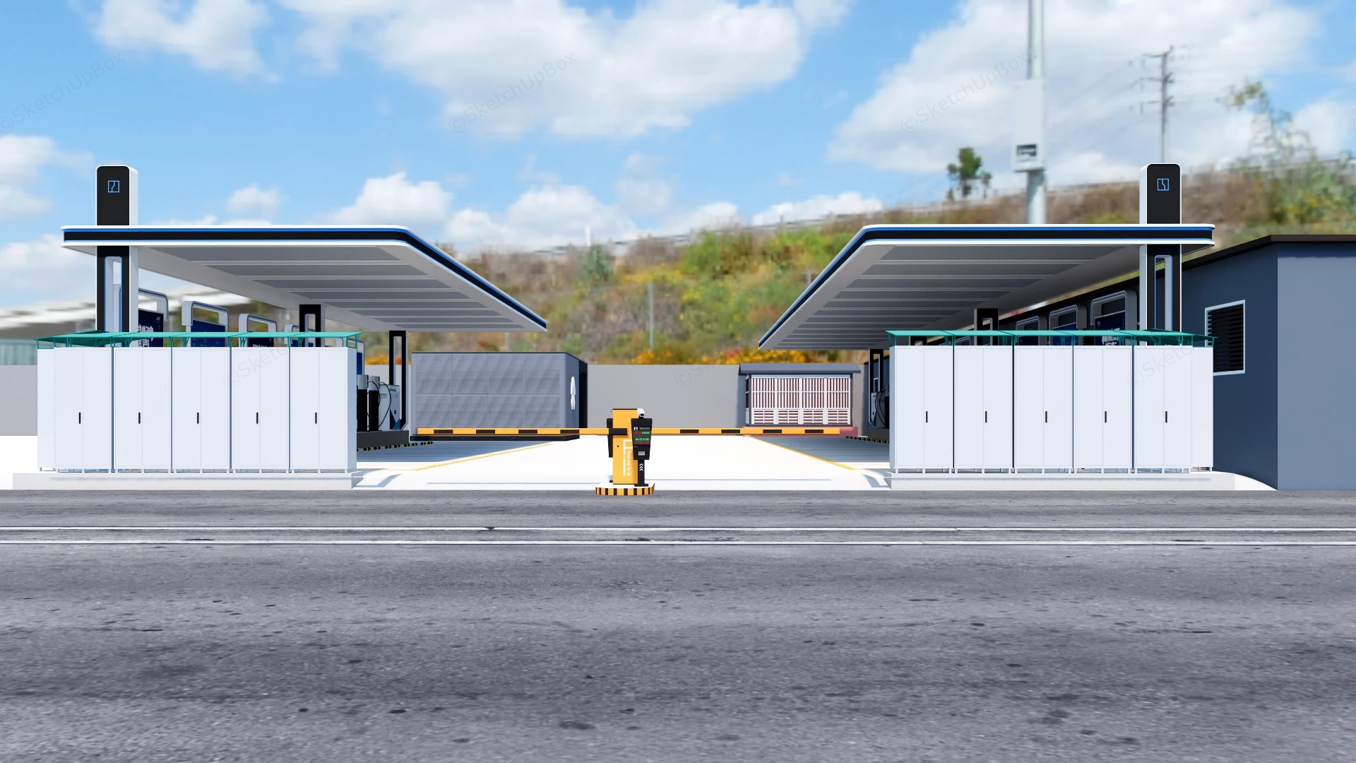 EV Charging Station Design sketchup model preview - SketchupBox