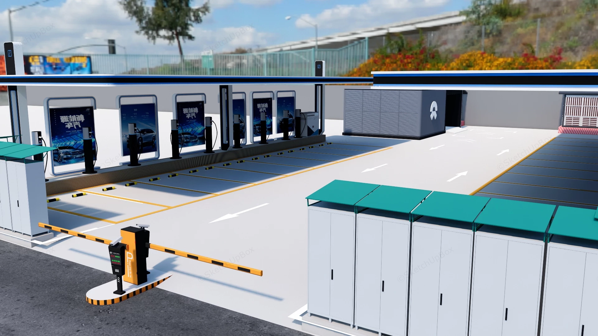 EV Charging Station Design sketchup model preview - SketchupBox