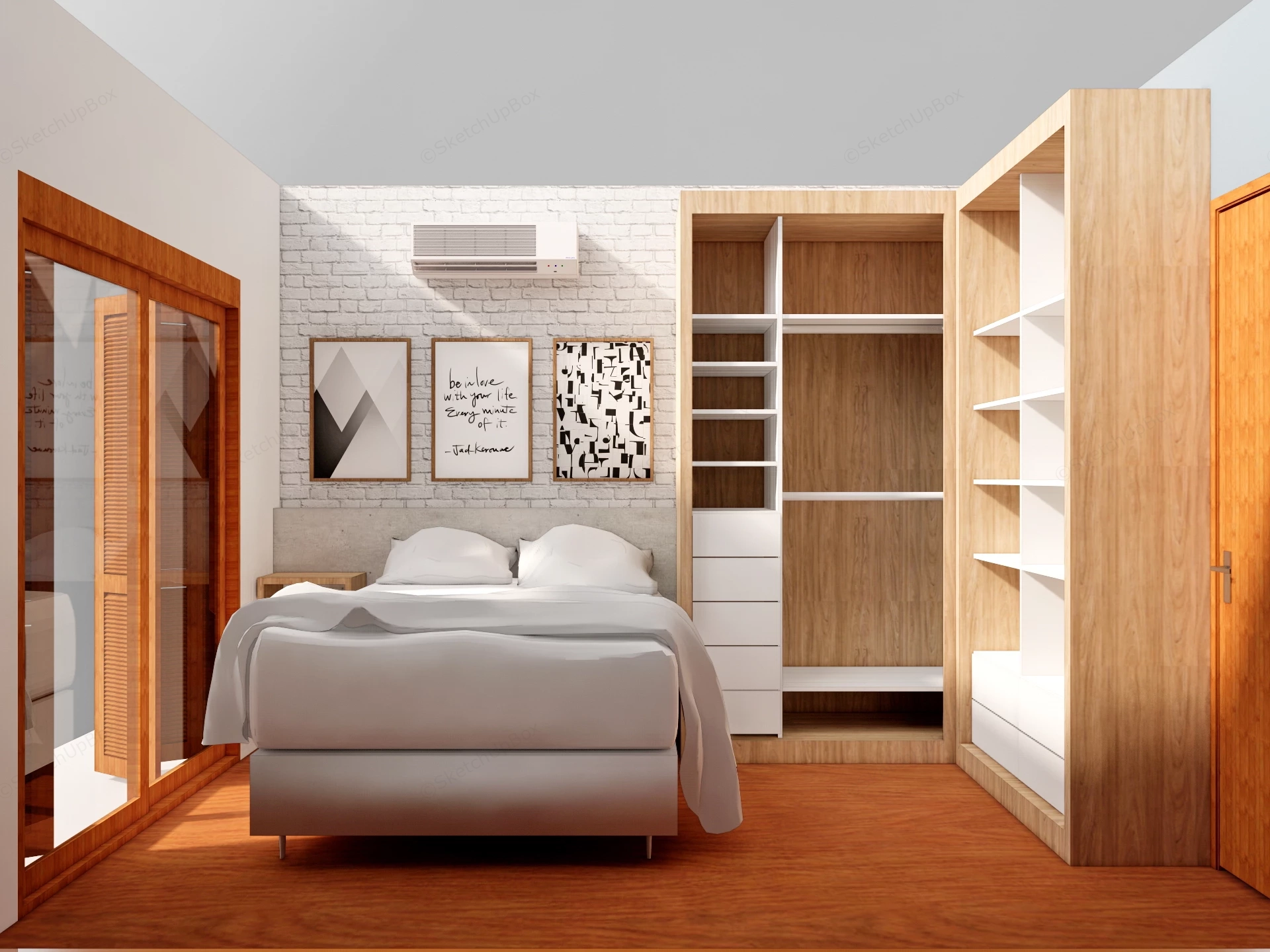Small Space Bedroom Ideas sketchup model preview - SketchupBox