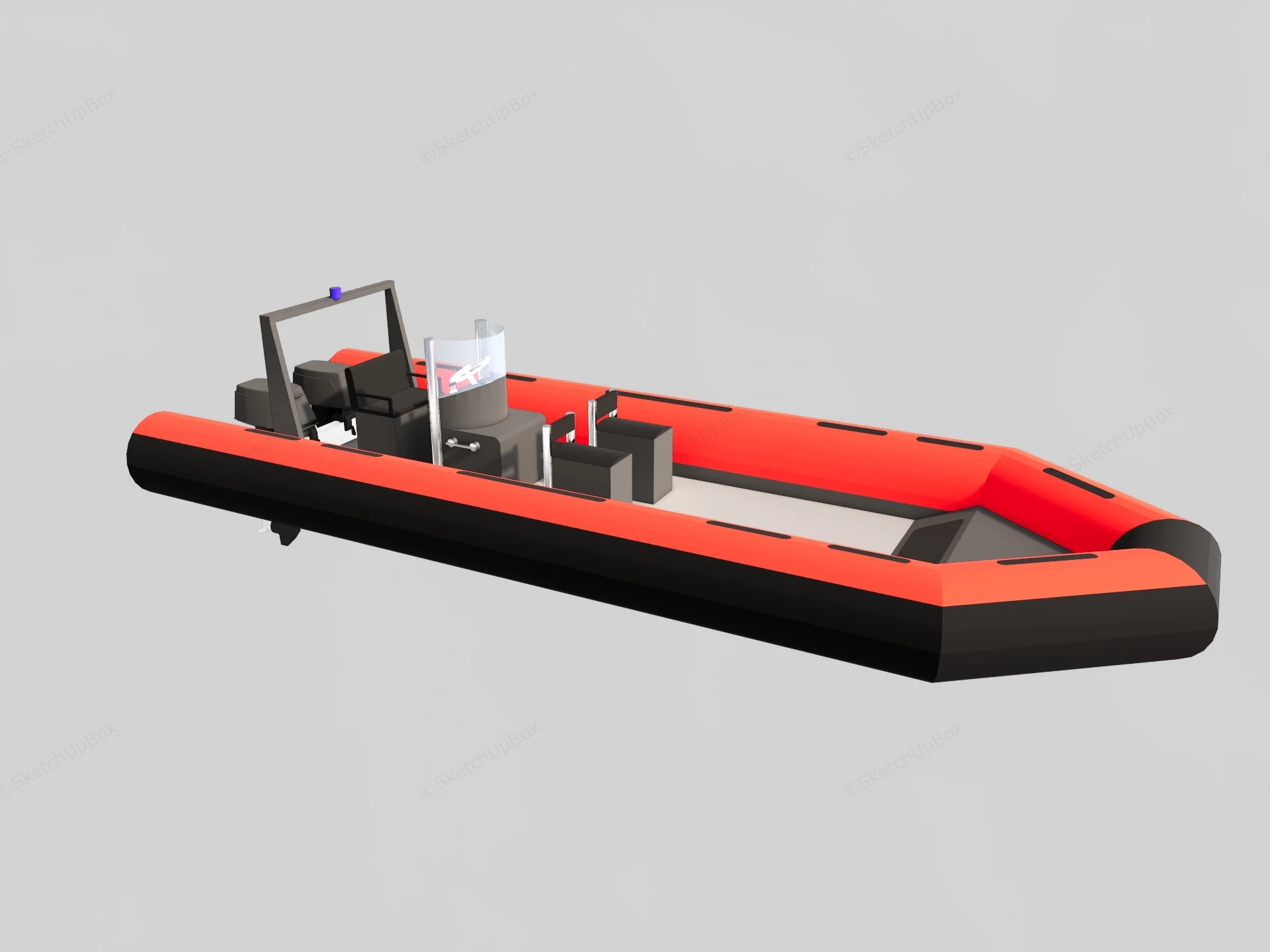 Motorized Rubber Boat sketchup model preview - SketchupBox