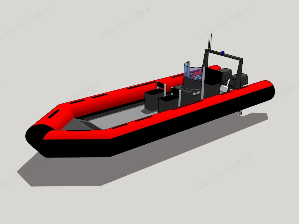 Motorized Rubber Boat sketchup model preview - SketchupBox