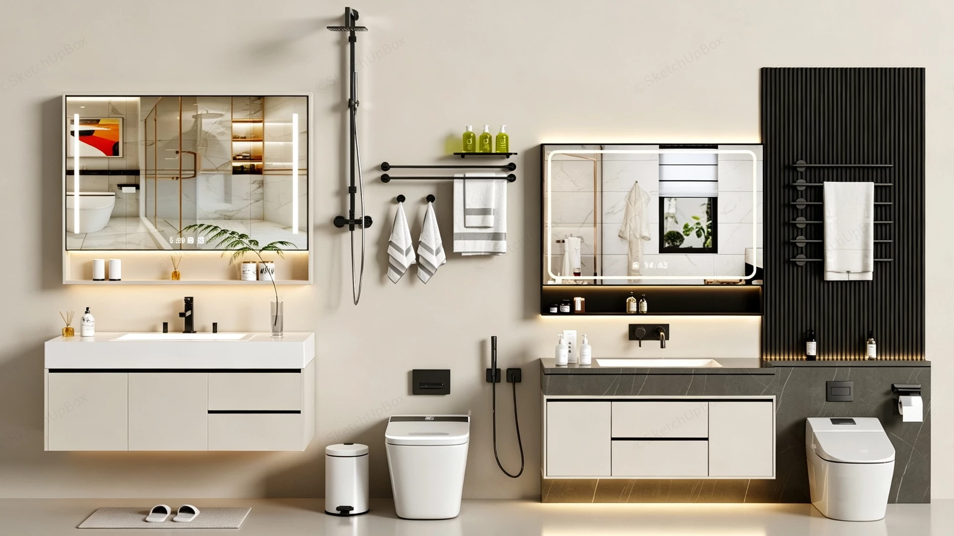 Bathroom Vanities And Accessories sketchup model preview - SketchupBox