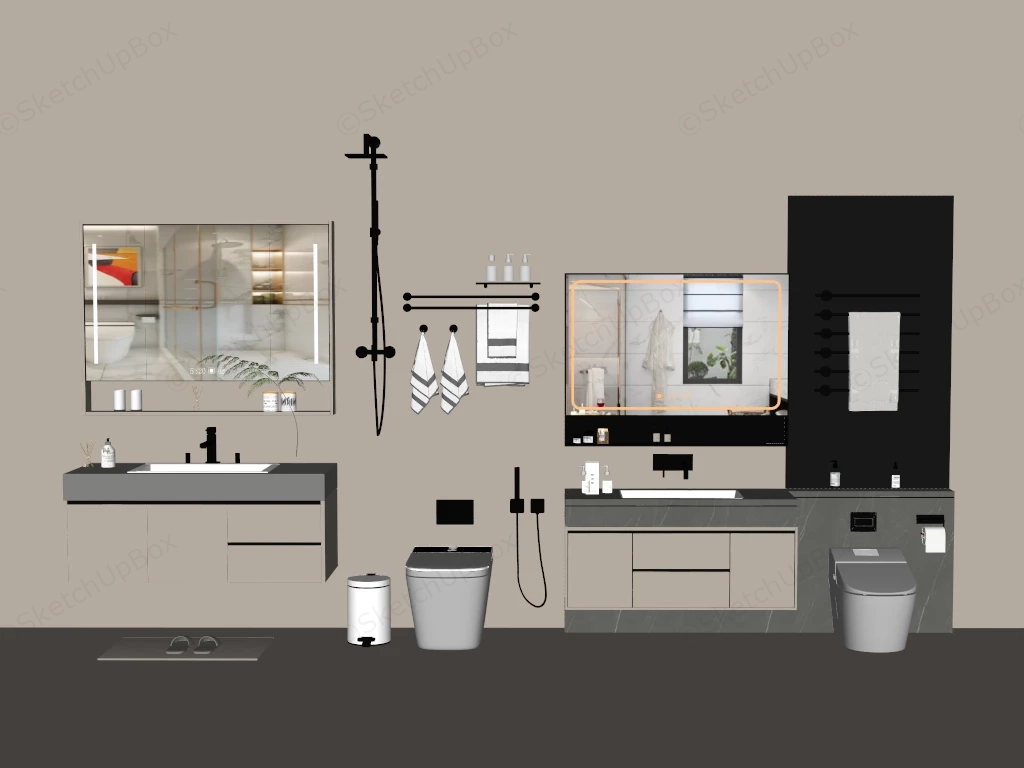 Bathroom Vanities And Accessories sketchup model preview - SketchupBox