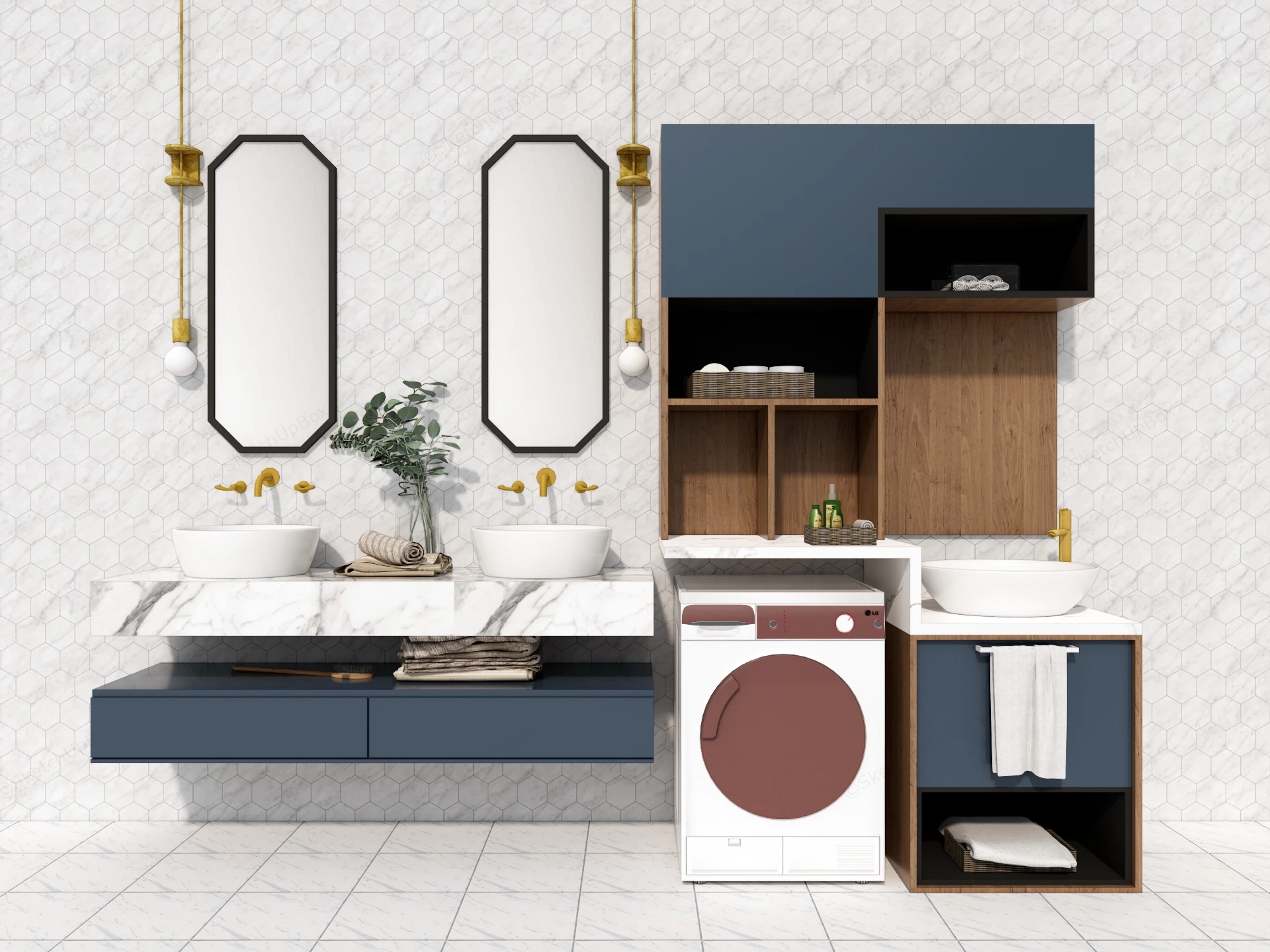 Bathroom Vanity Ideas sketchup model preview - SketchupBox