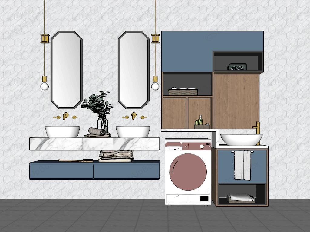 Bathroom Vanity Ideas sketchup model preview - SketchupBox