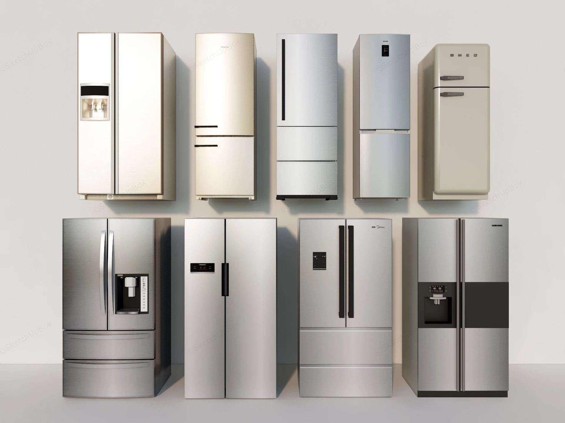 Home Refrigerator Collection sketchup model preview - SketchupBox