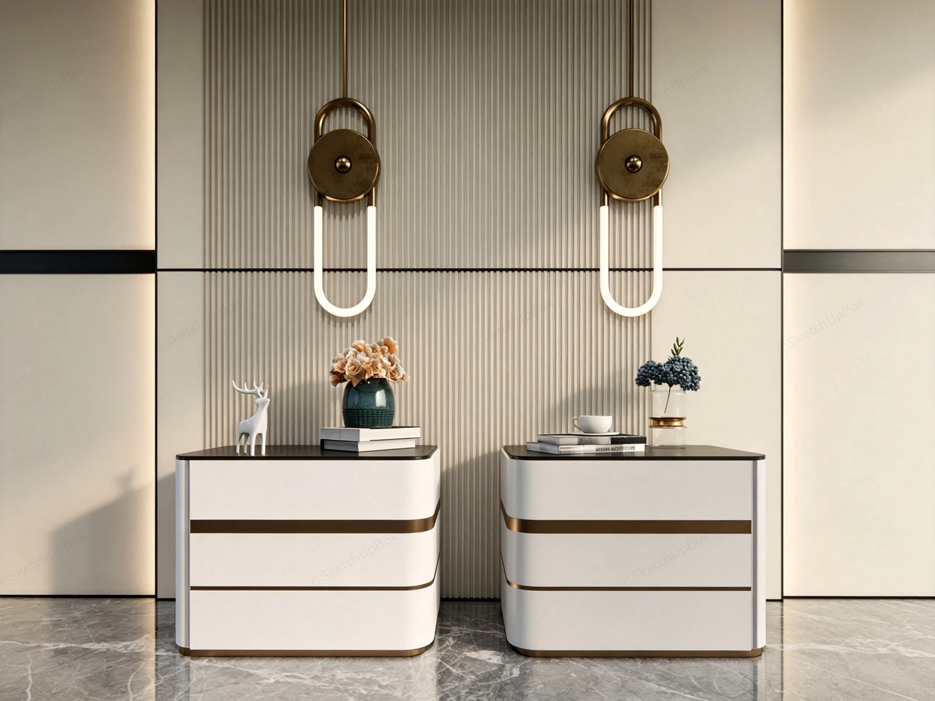 Luxury Nightstand Sets sketchup model preview - SketchupBox