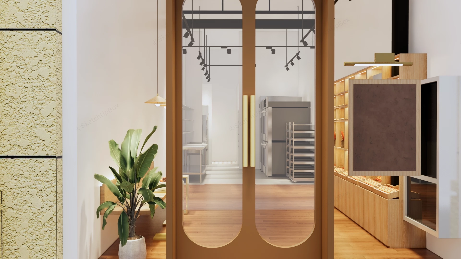 Small Bakery Shop Interior Design sketchup model preview - SketchupBox