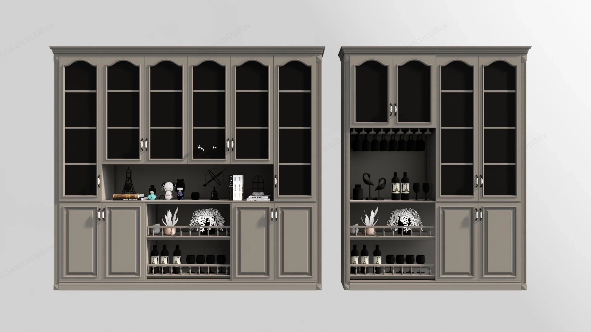 Home Bar Wine Cabinet Designs sketchup model preview - SketchupBox