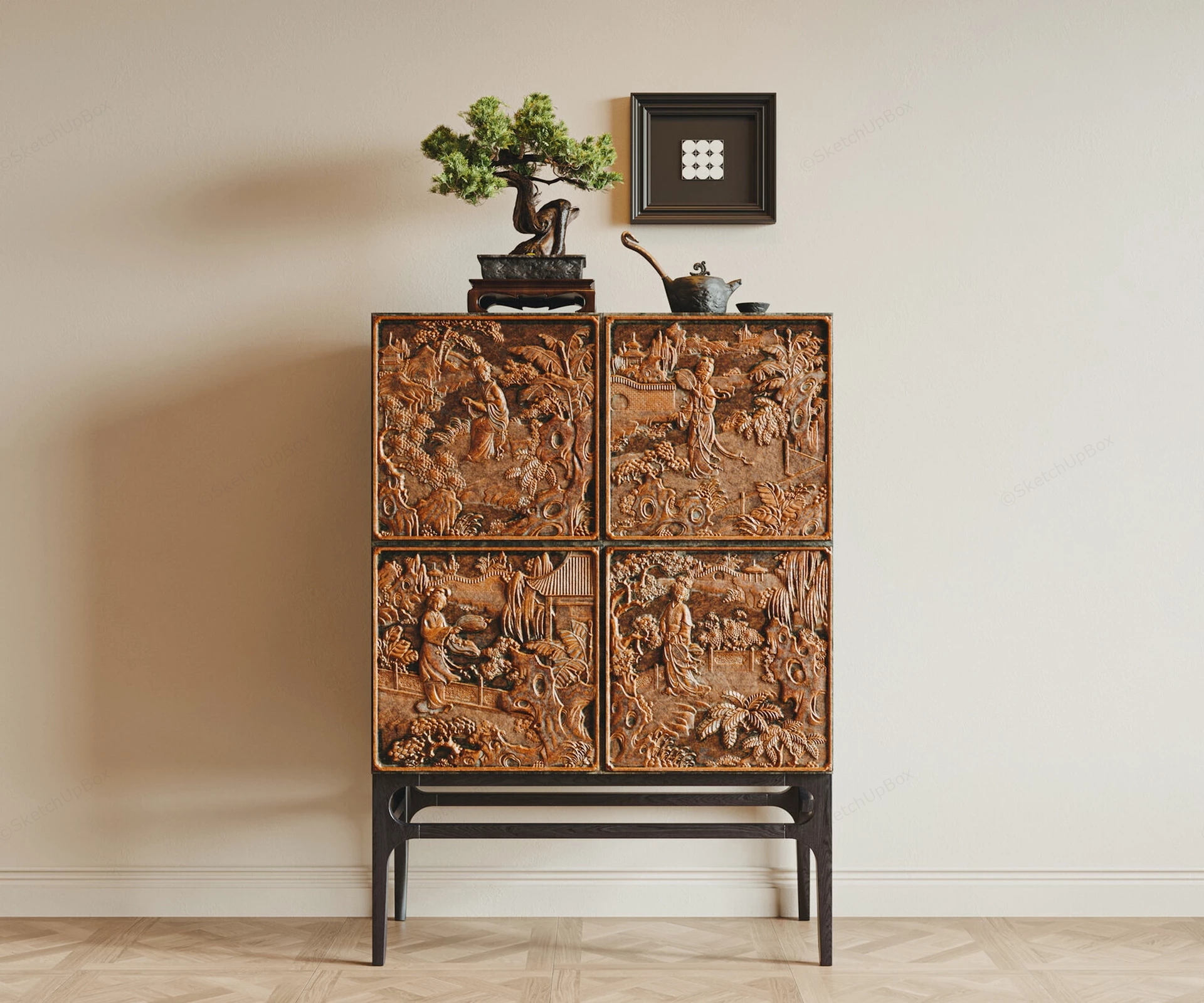 Decorative Storage Cabinet sketchup model preview - SketchupBox