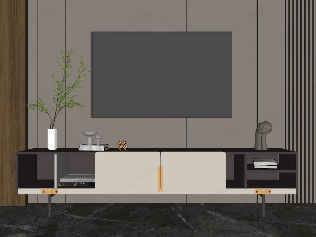 Modern TV Console Cabient sketchup model preview - SketchupBox
