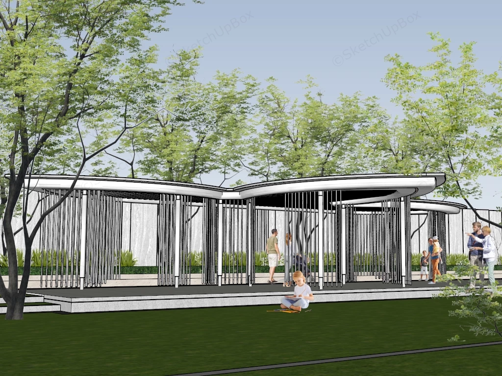 Flower Shaped Pavilion sketchup model preview - SketchupBox