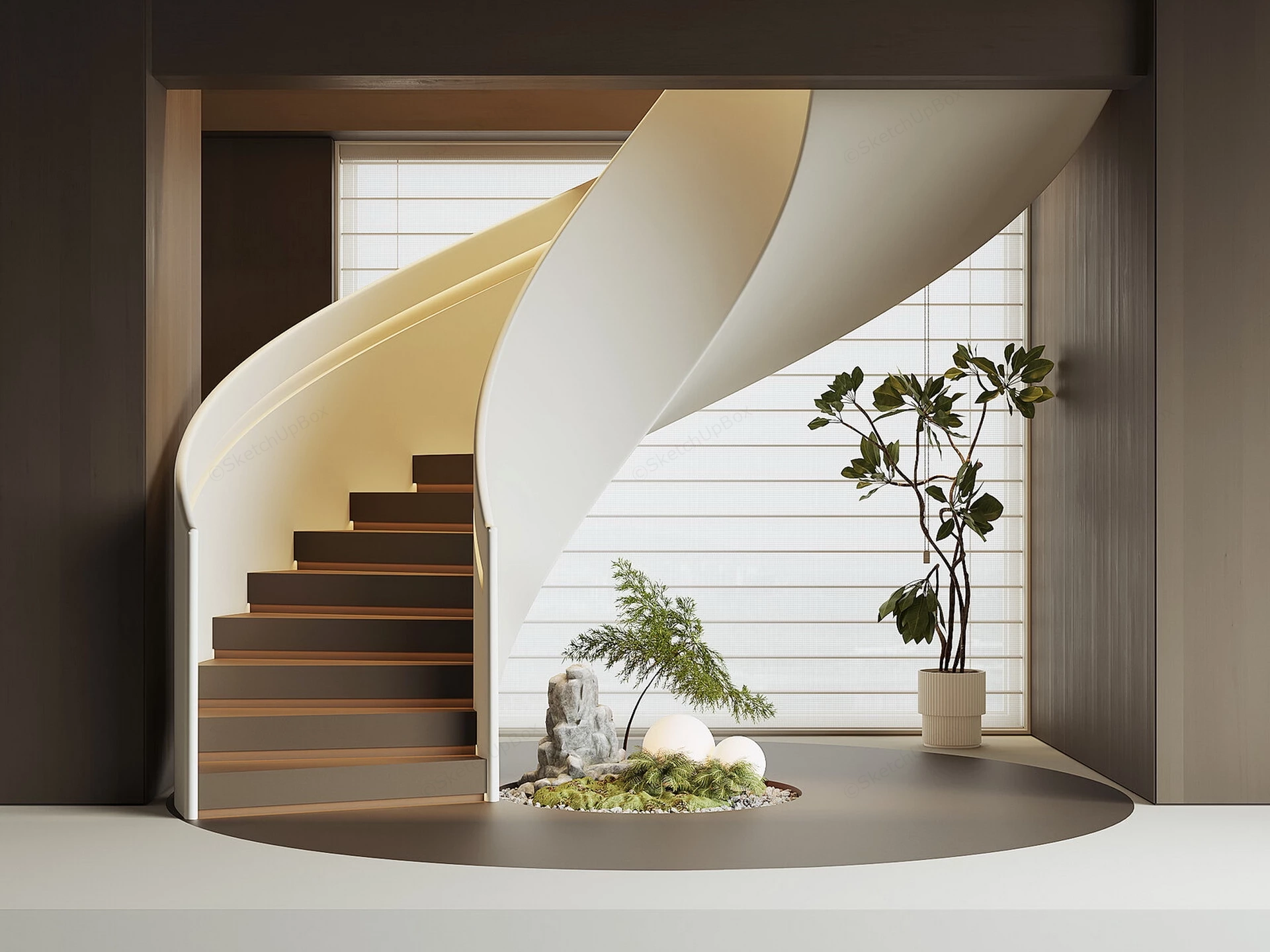 Spiral Stair Interior Design sketchup model preview - SketchupBox