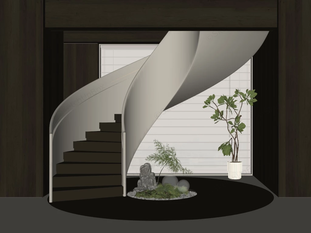 Spiral Stair Interior Design sketchup model preview - SketchupBox