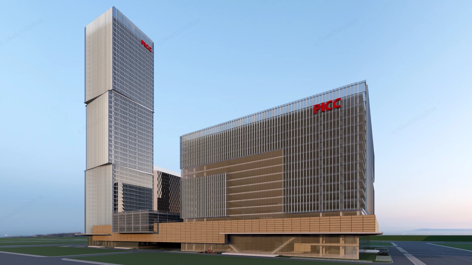 PICC Office Building sketchup model preview - SketchupBox