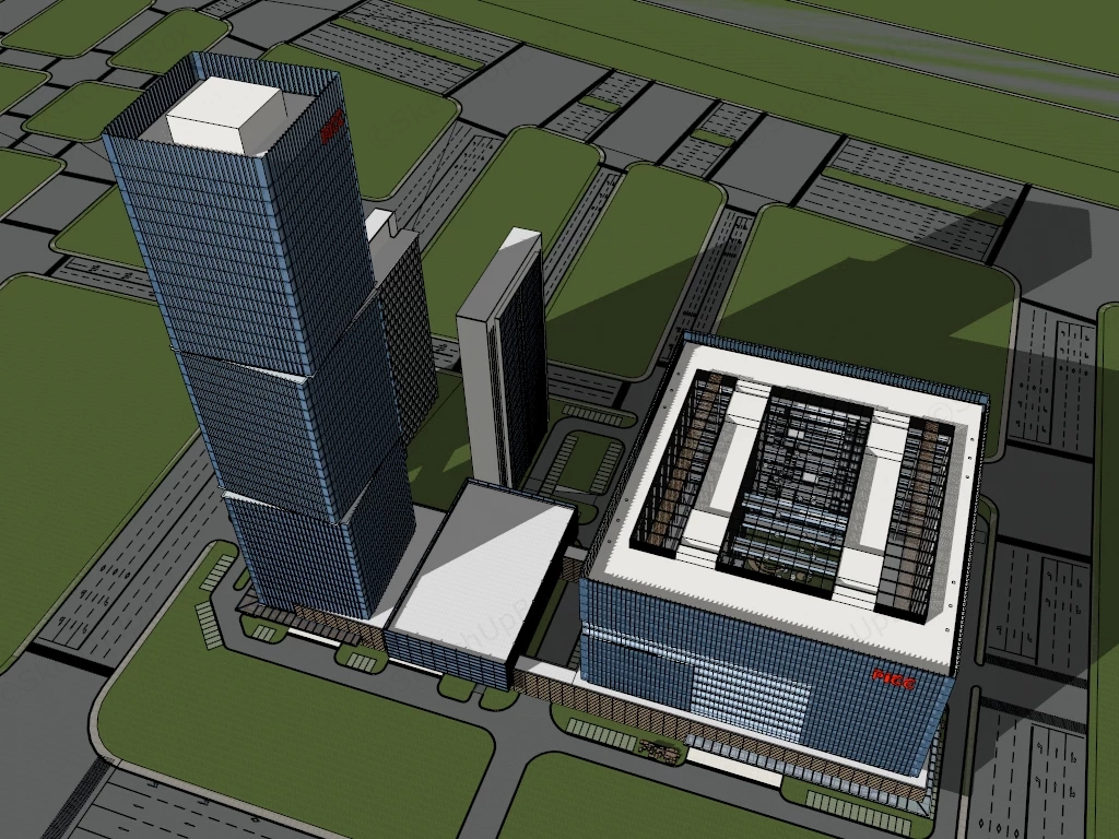 PICC Office Building sketchup model preview - SketchupBox
