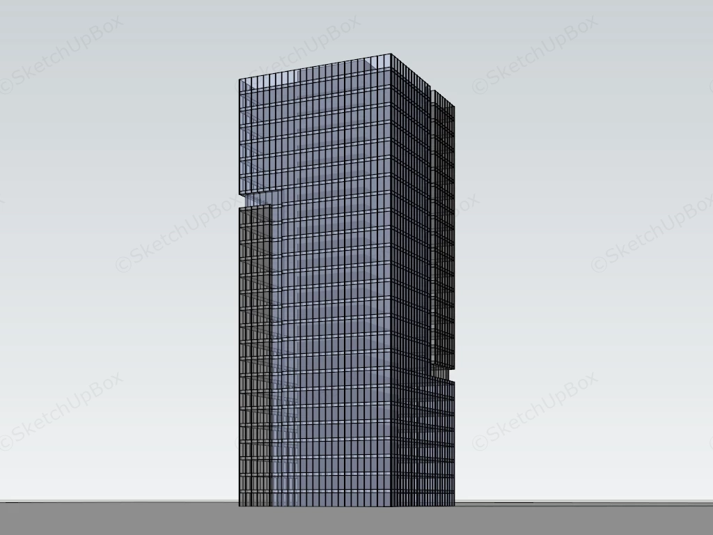 Modern Glass Office Tower sketchup model preview - SketchupBox