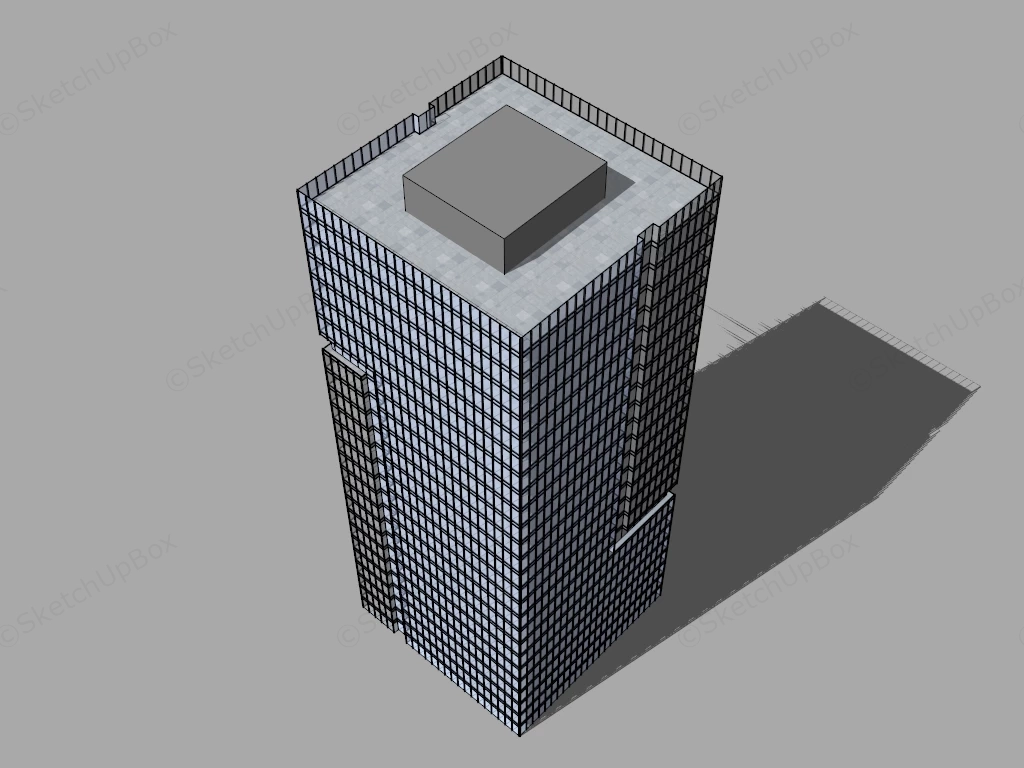 Modern Glass Office Tower sketchup model preview - SketchupBox