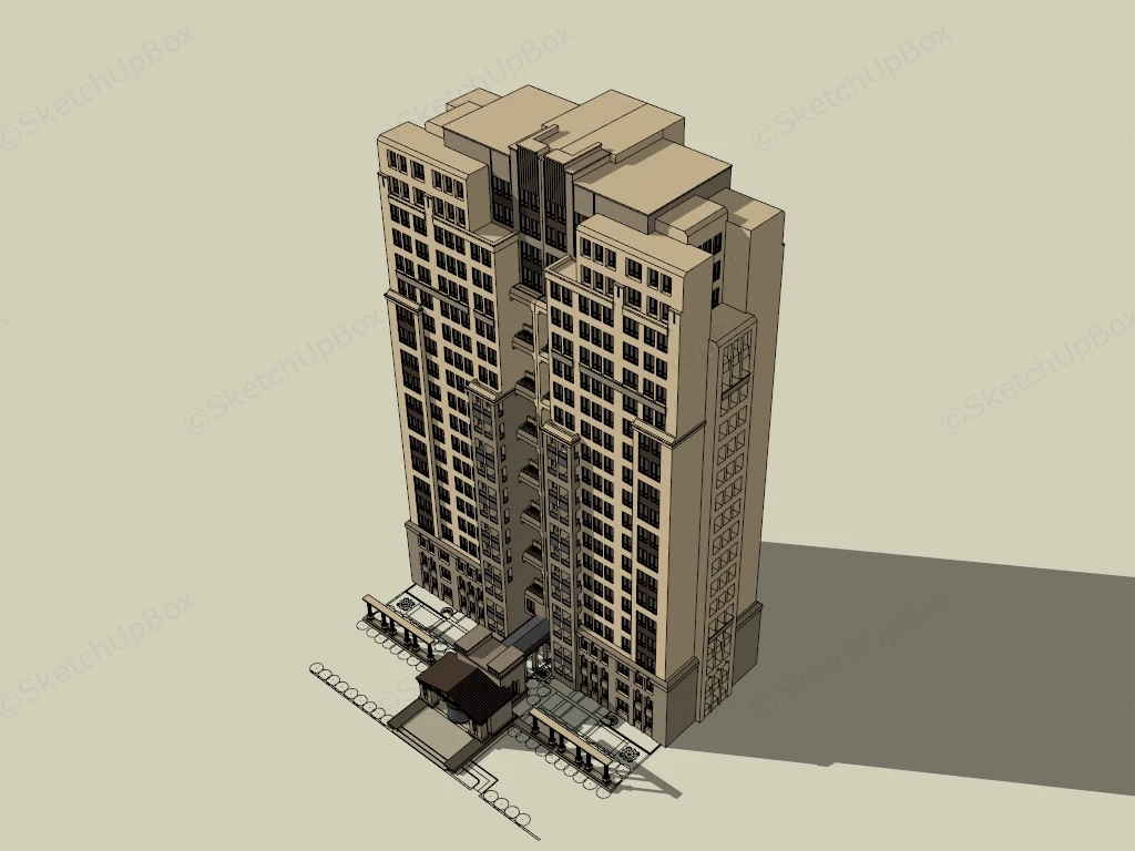 Classic Office Tower sketchup model preview - SketchupBox